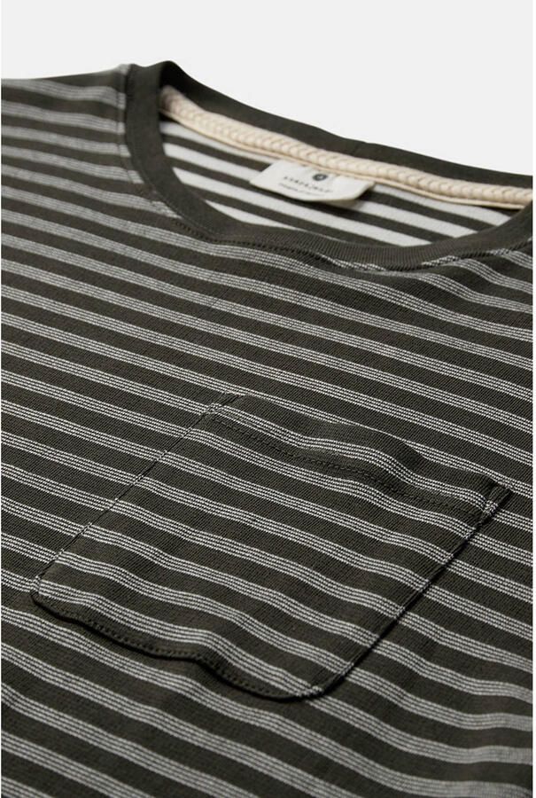 Anerkjendt gestreepte longsleeve donkergroen