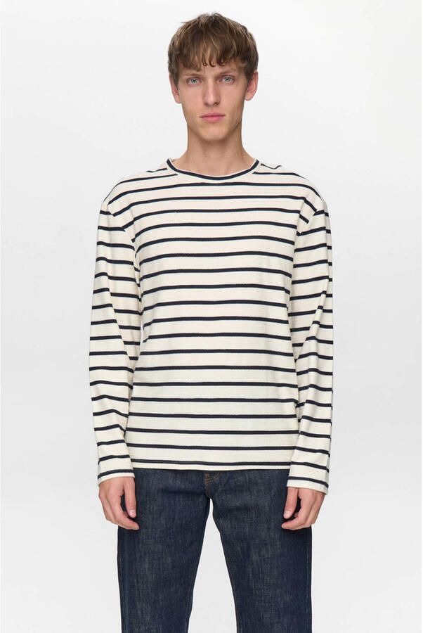 ANERKJENDT Heren Polo's & T-shirts Aksander Sweat Creme - Foto 5