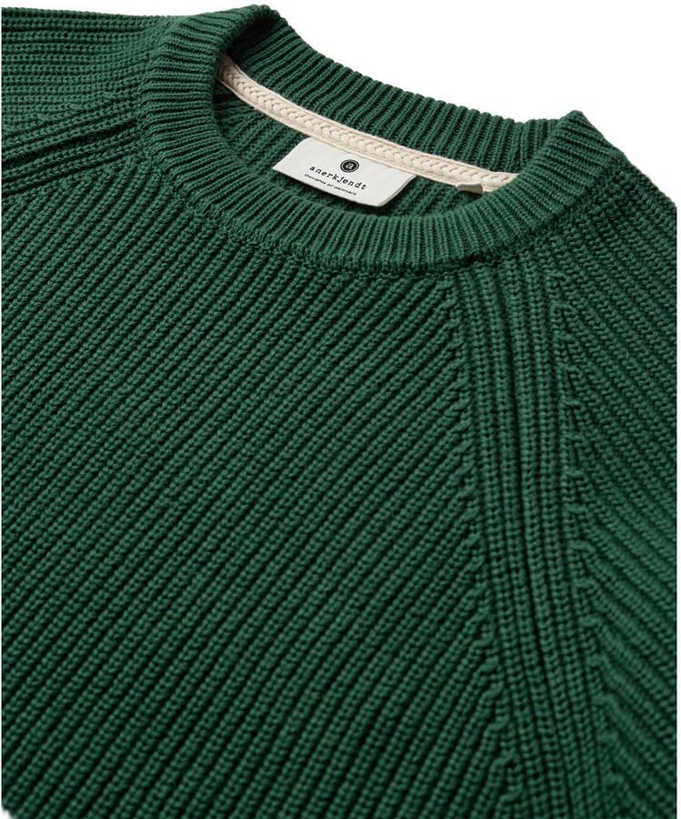 ANERKJENDT Heren Truien & Vesten Aksune Patent Knit Donkergroen - Foto 6