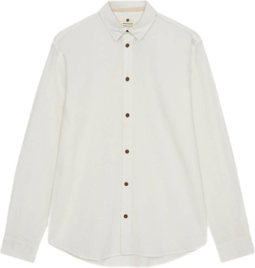 ANERKJENDT Heren Overhemden Akleif L s Cot linen Shirt Wit - Foto 6