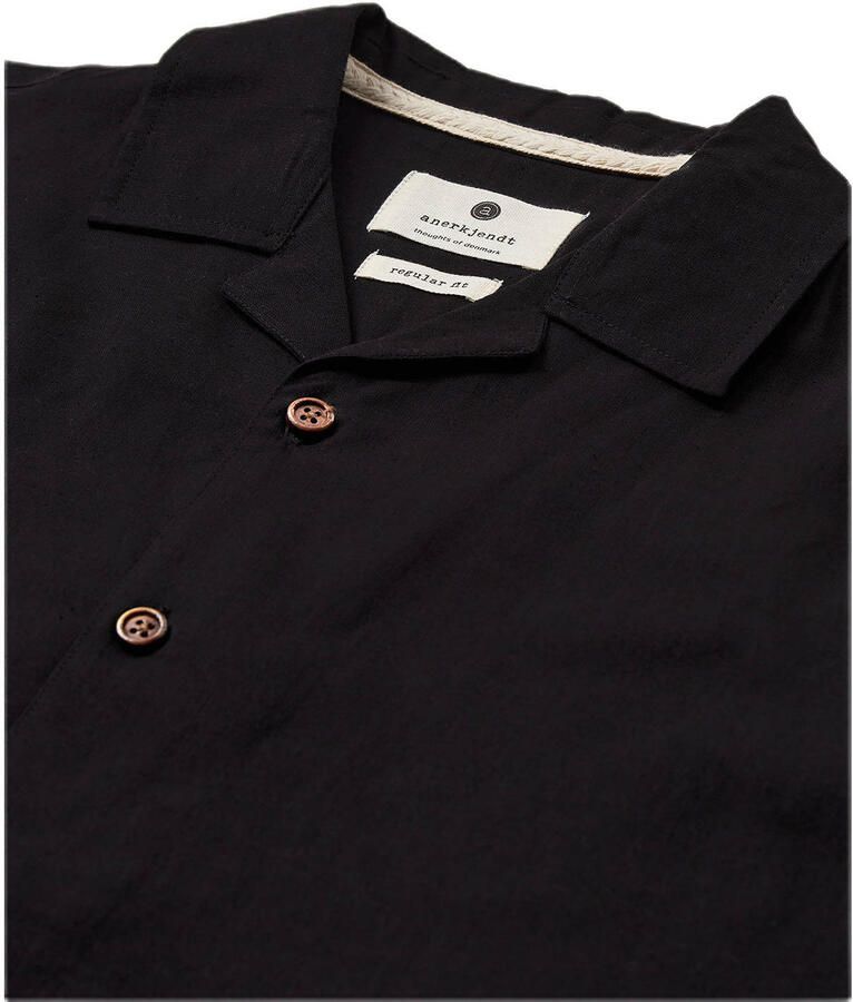 ANERKJENDT Heren Overhemden Akleo Sss Cot linen Shirt Zwart - Foto 5