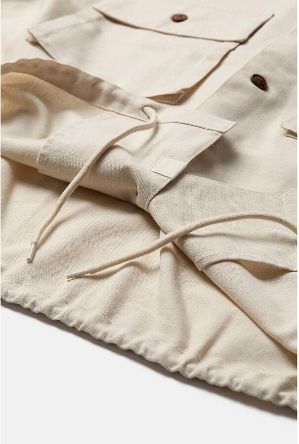 Anerkjendt overshirt met linnen beige
