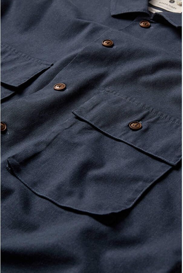 Anerkjendt overshirt met linnen donkerblauw - Foto 2