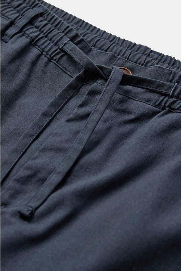 Anerkjendt regular casual broek met linnen donkerblauw - Foto 2