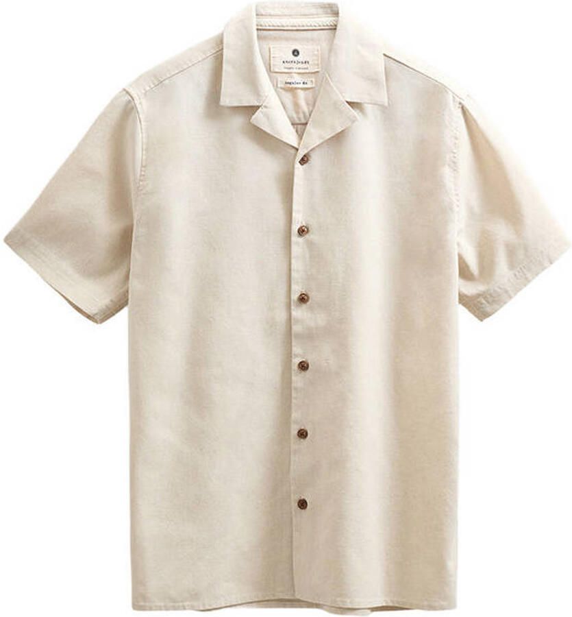 Anerkjendt regular casual overhemd met linnen beige