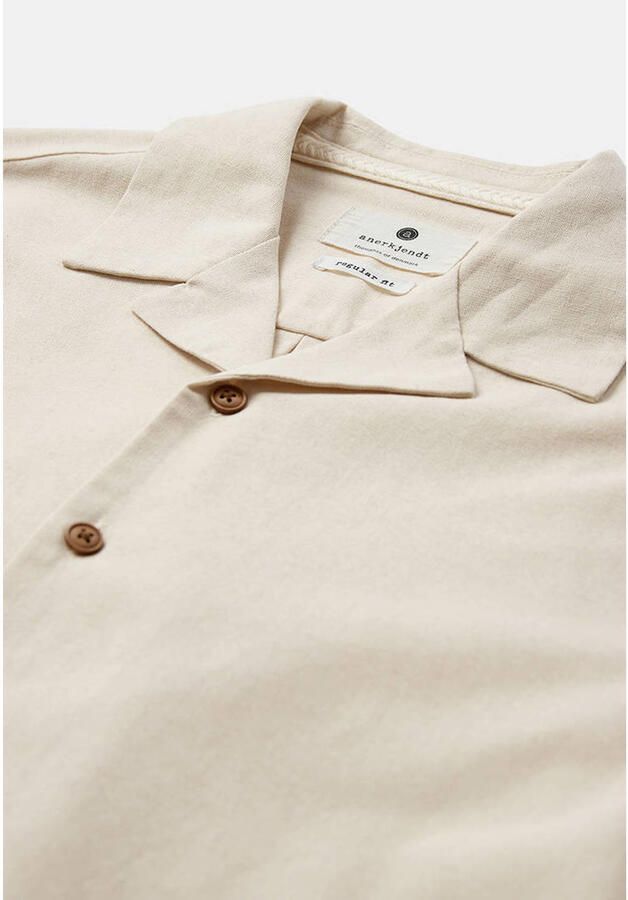 Anerkjendt regular casual overhemd met linnen beige - Foto 3