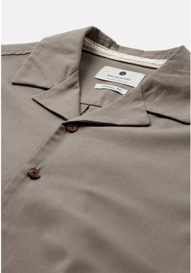 ANERKJENDT Heren Overhemden Akleo Cot-linnen-vis S s Shirt Taupe - Foto 5