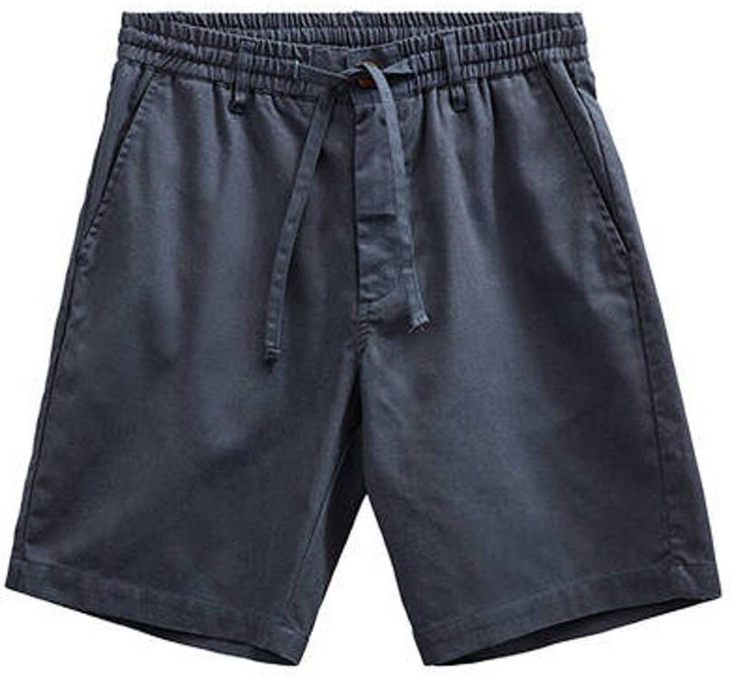 Anerkjendt regular casual short met linnen donkerblauw