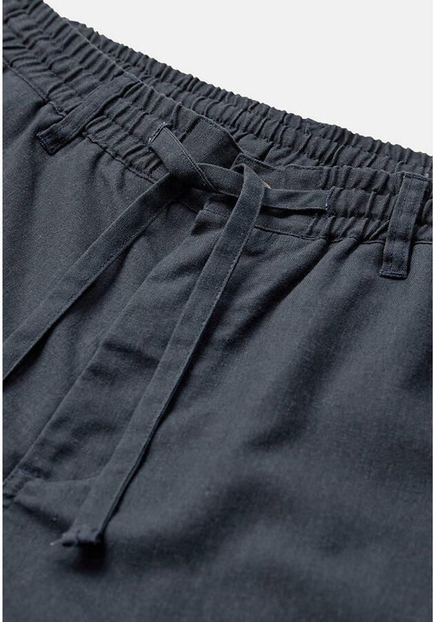 Anerkjendt regular casual short met linnen donkerblauw - Foto 2