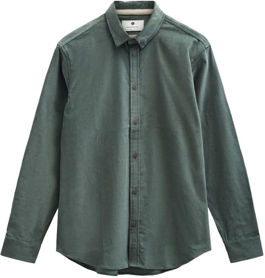 Anerkjendt regular fit casual corduroy overhemd hunter green
