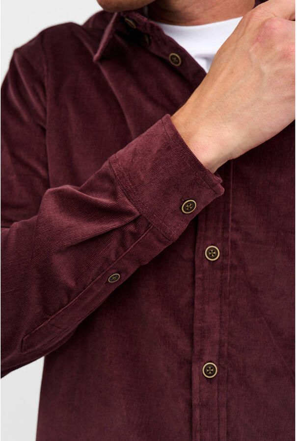 ANERKJENDT Heren Overhemden Akleif Solid Cord Shirt Bordeaux - Foto 2