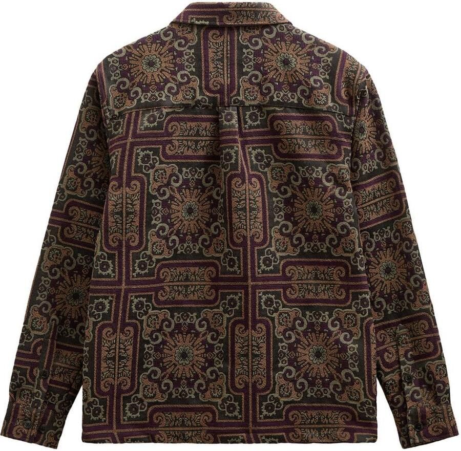Anerkjendt regular fit jacquard overshirt met print meerkleurig