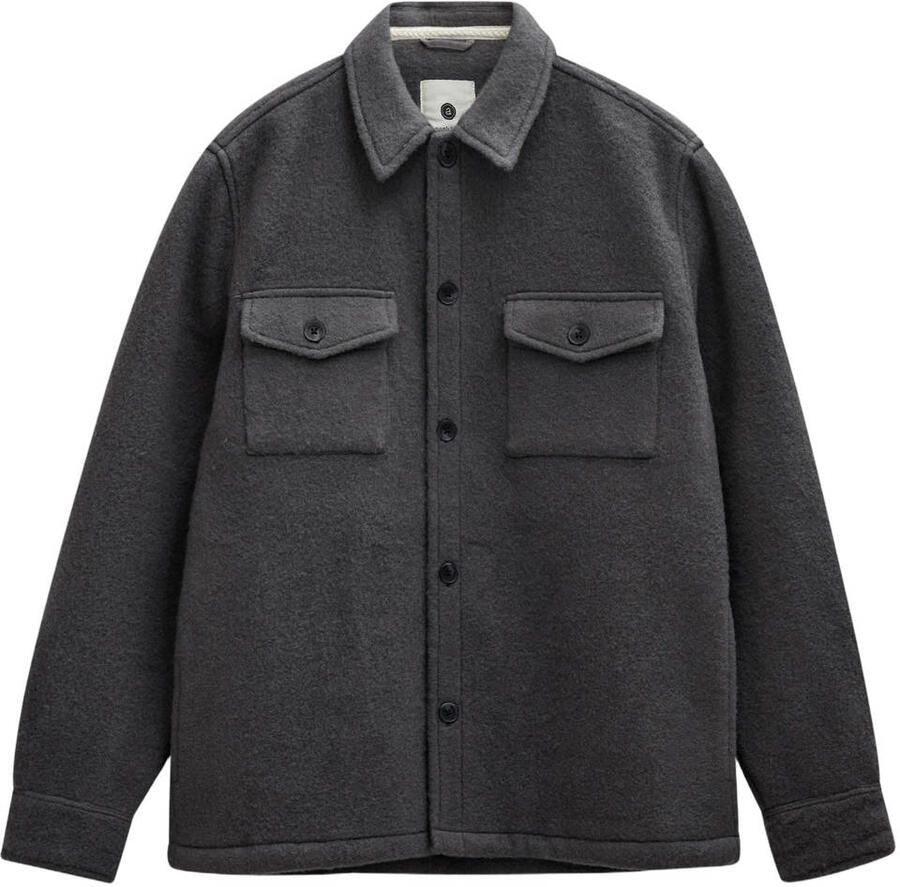 Anerkjendt regular fit overshirt met wol antraciet