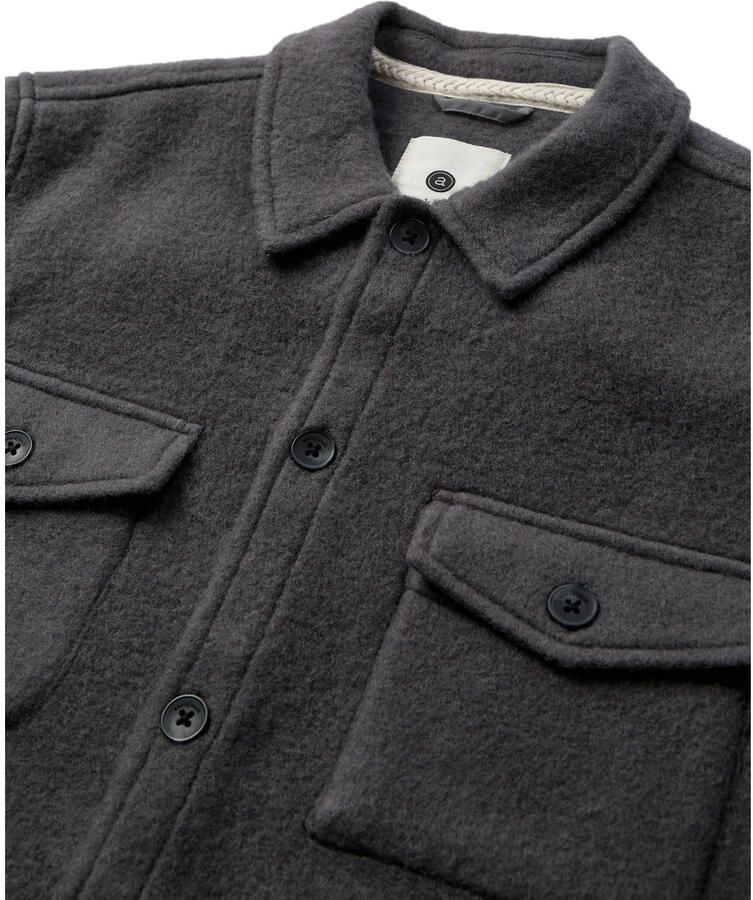 Anerkjendt regular fit overshirt met wol antraciet - Foto 2