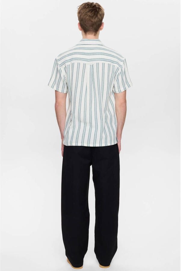 ANERKJENDT Heren Overhemden Akleander Struc Stripe2 Ss Shirt Gebroken Wit - Foto 7