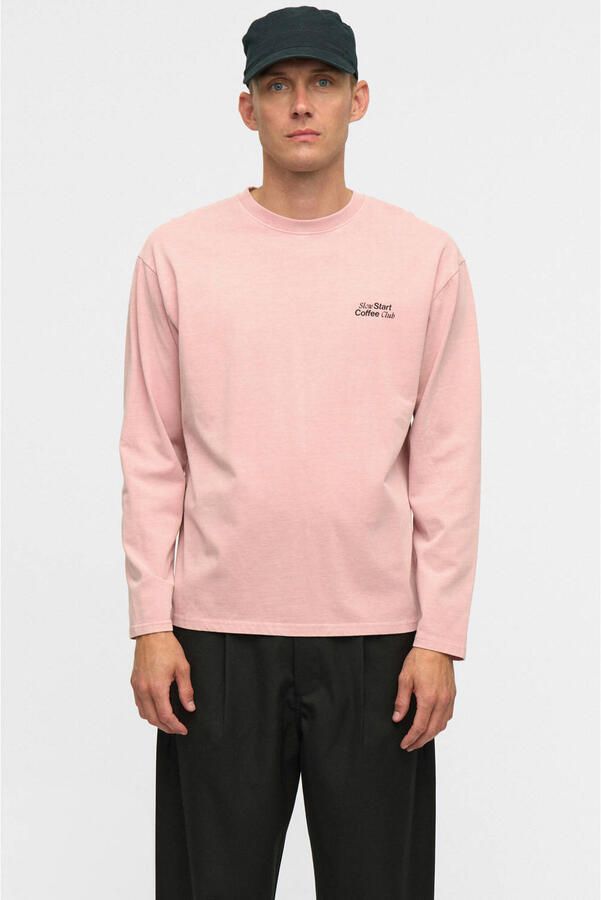 Anerkjendt relaxed fit longsleeve met backprint roze