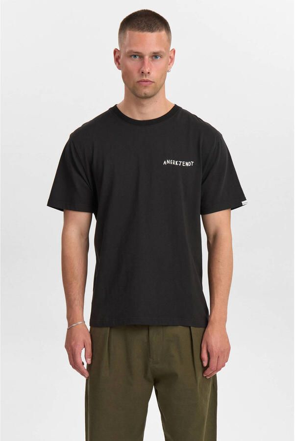 Anerkjendt relaxed T-shirt met backprint zwart