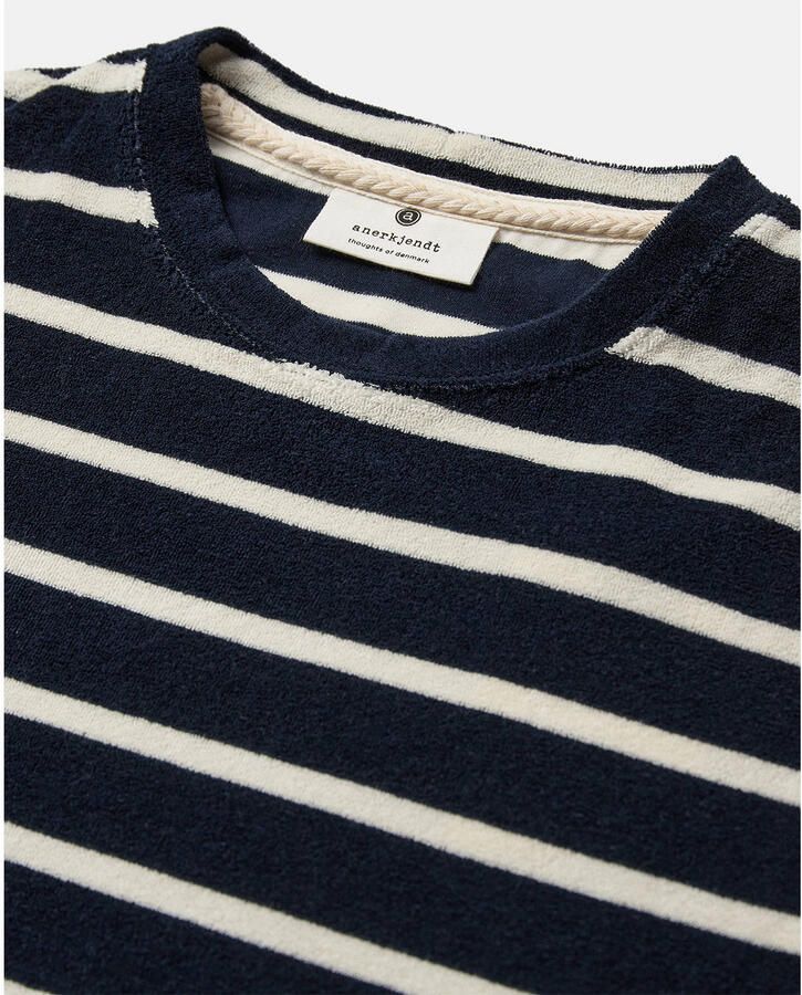 ANERKJENDT Heren Polo's & T-shirts Akkikki Frotte Stripe Tee Zwart - Foto 5