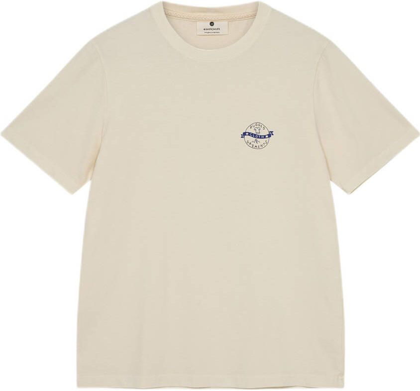 ANERKJENDT Heren Polo's & T-shirts Akkikki Go Outside More Ss Tee Creme - Foto 3