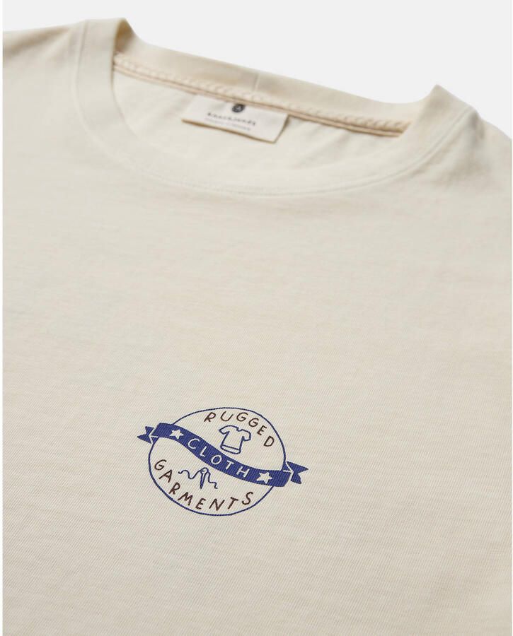 ANERKJENDT Heren Polo's & T-shirts Akkikki Go Outside More Ss Tee Creme - Foto 2