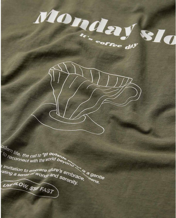 ANERKJENDT Heren Polo's & T-shirts Akkikki Monday Slow Tee Groen