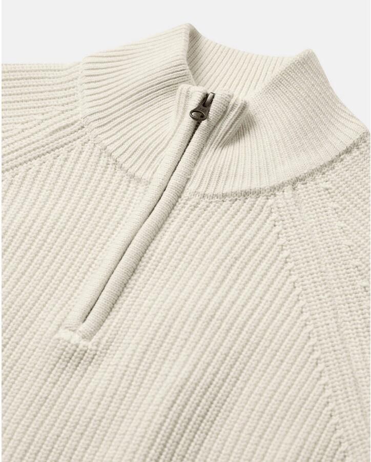 ANERKJENDT Heren Truien & Vesten Aksune Patent Half Zip Knit Creme - Foto 5
