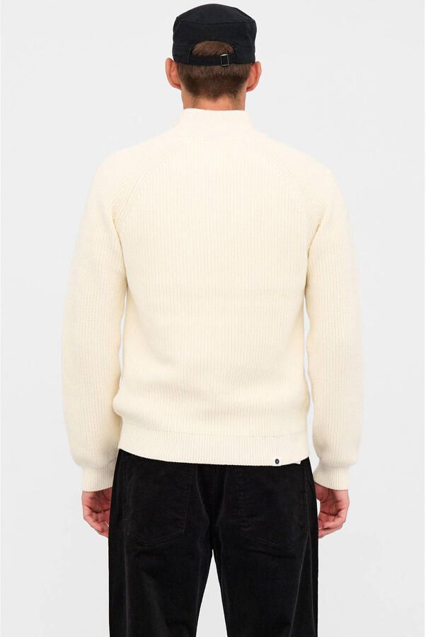 ANERKJENDT Heren Truien & Vesten Aksune Patent Half Zip Knit Creme - Foto 3