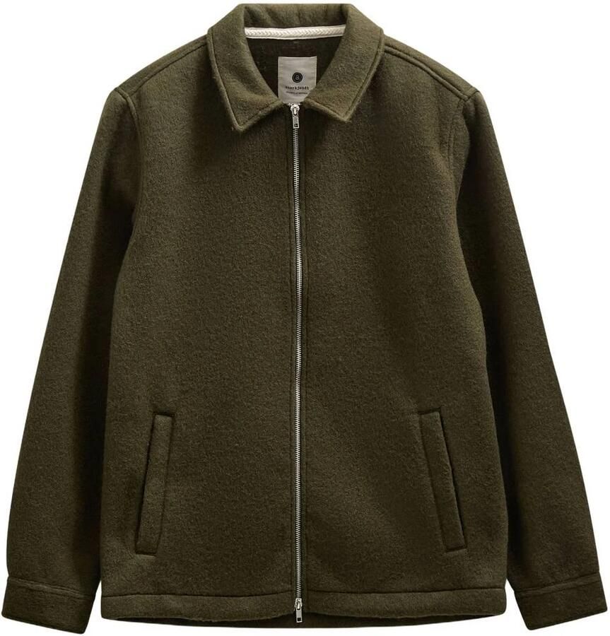 Anerkjendt wollen regular fit overshirt donkergroen