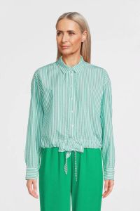 Anna Blue by Anna van Toor gestreepte geweven blouse LILO BOW groen wit