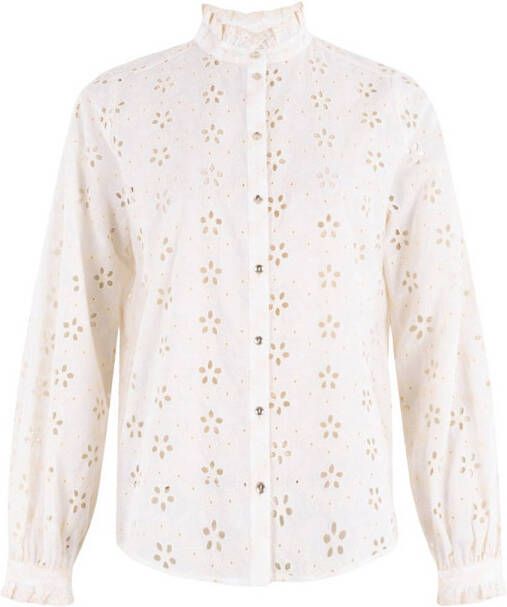 Anna by Anna van Toor gebloemde blouse met broderie crème