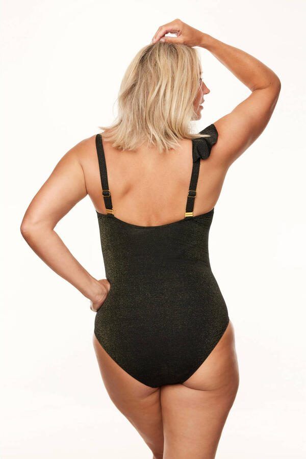 Annadiva Swim badpak Sparkling met lurex en ruches zwart - Foto 2