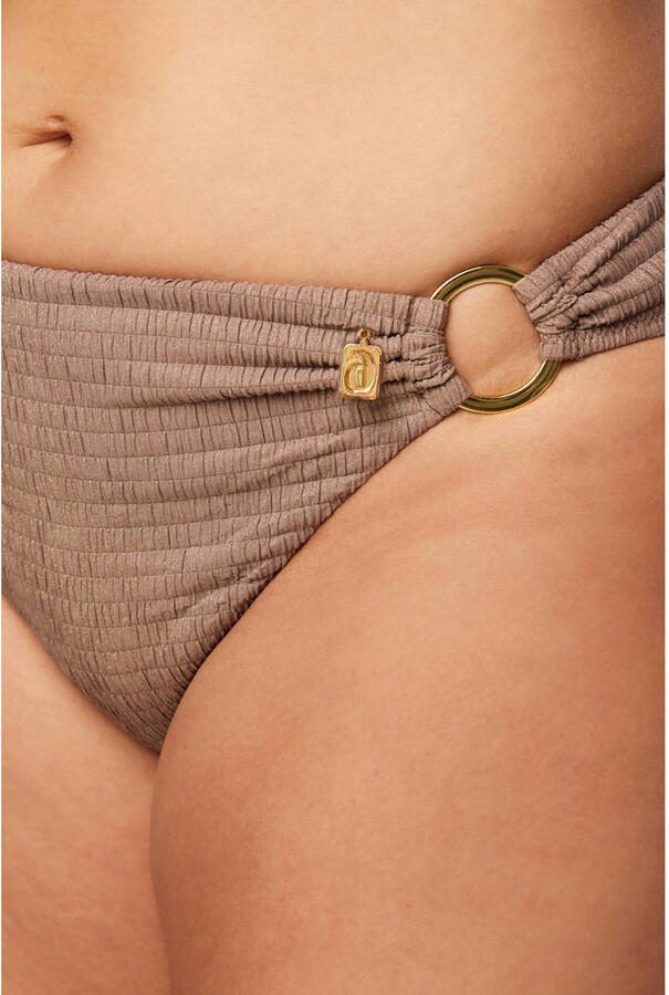 Annadiva Swim bikinibroekje Sparkling met lurex taupe - Foto 2