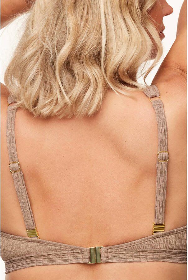 Annadiva Swim niet-voorgevormde beugel bikinitop Sparkling met lurex taupe - Foto 3