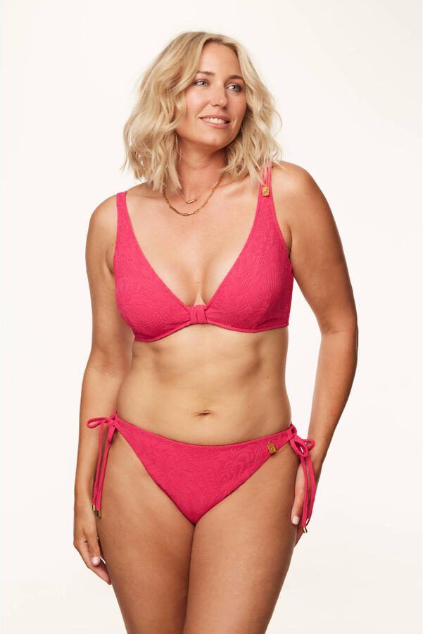 Annadiva Swim strik bikinibroekje Pink Garden roze