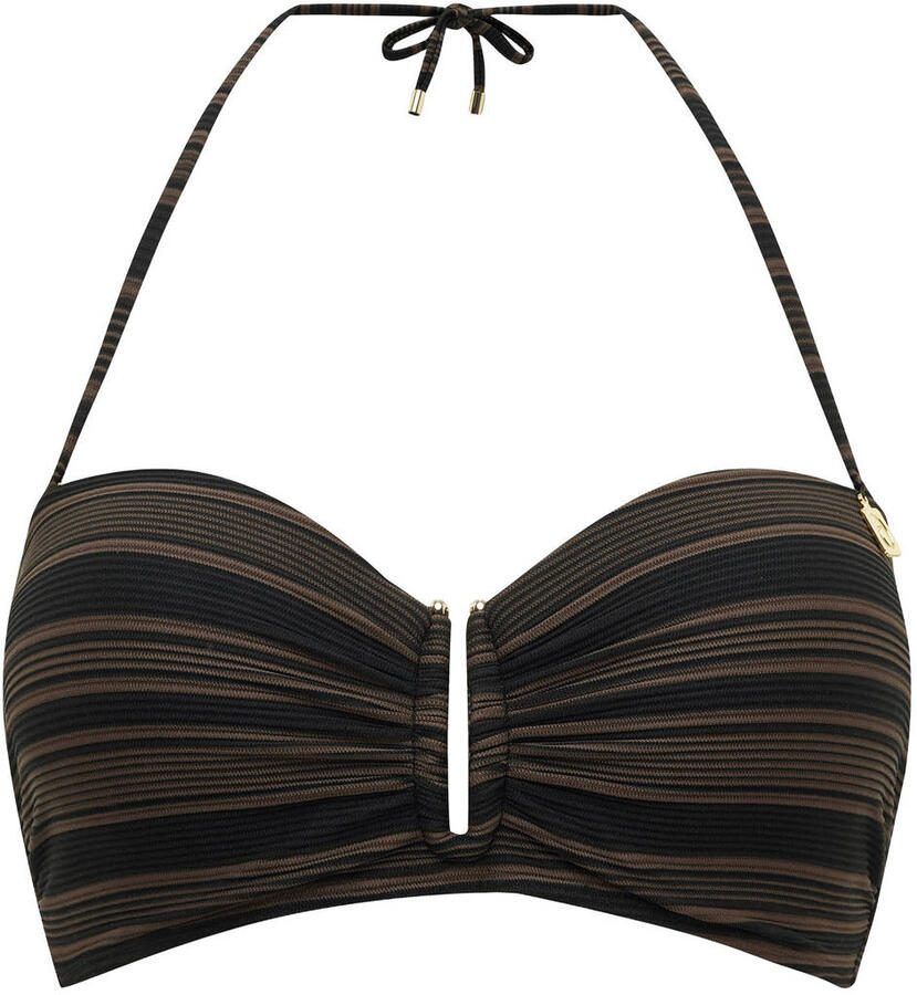 Annadiva Swim voorgevormde strapless bandeau bikinitop The Valley zwart