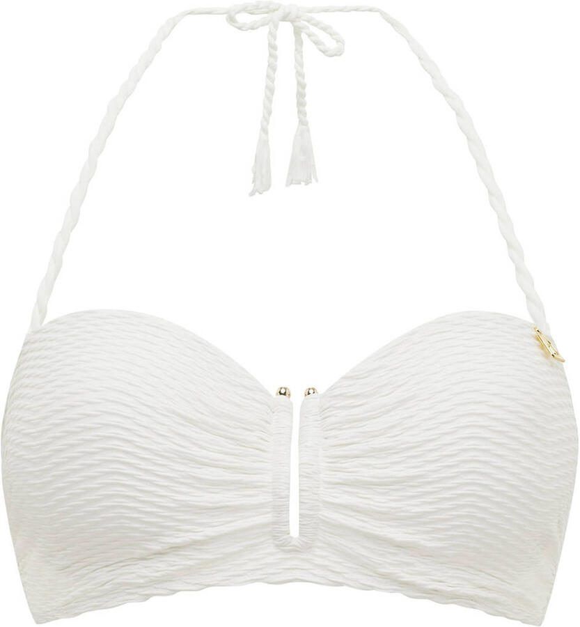 Annadiva Swim voorgevormde strapless bandeau bikinitop Tide Line ecru