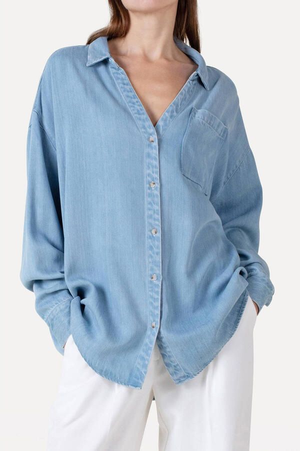 Another-Label blouse light blue denim