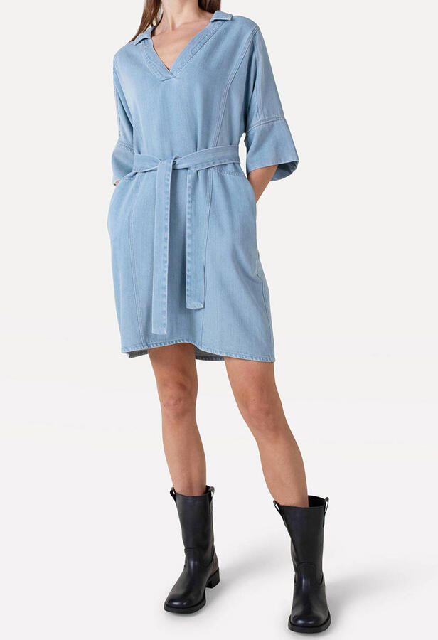 ANOTHER LABEL Dames Jurken Algenivee Dress S s Lichtblauw - Foto 5