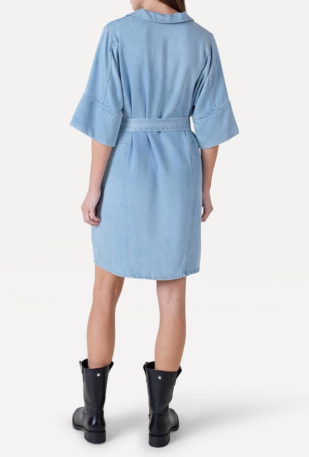 ANOTHER LABEL Dames Jurken Algenivee Dress S s Lichtblauw - Foto 6