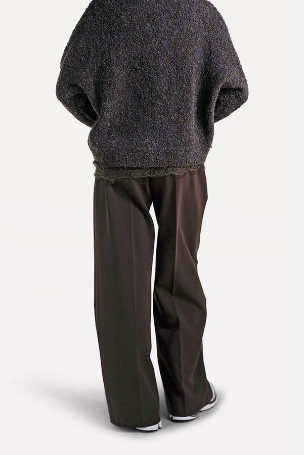 Another-Label gebreid vest met wol donkerbruin - Foto 2