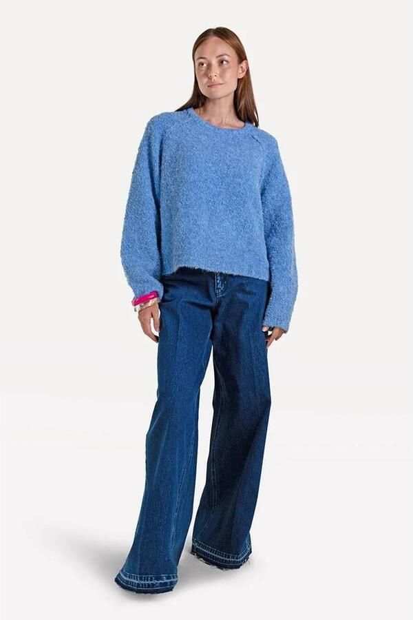 Another-Label gebreide trui met wol blauw