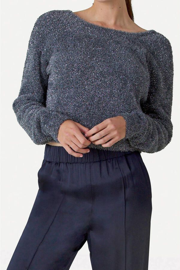 Another-Label gebreide trui zilver met lurex