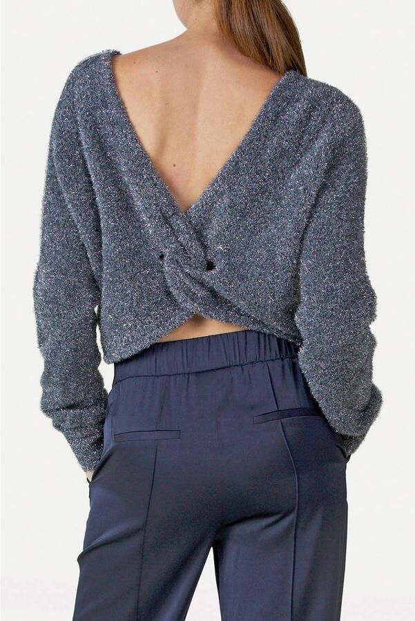 Another-Label gebreide trui zilver met lurex - Foto 2