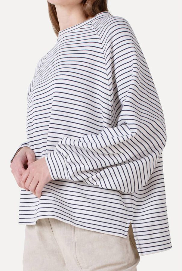 ANOTHER LABEL Dames Tops & T-shirts Alflori Stripe Sweat L s Gebroken Wit - Foto 5