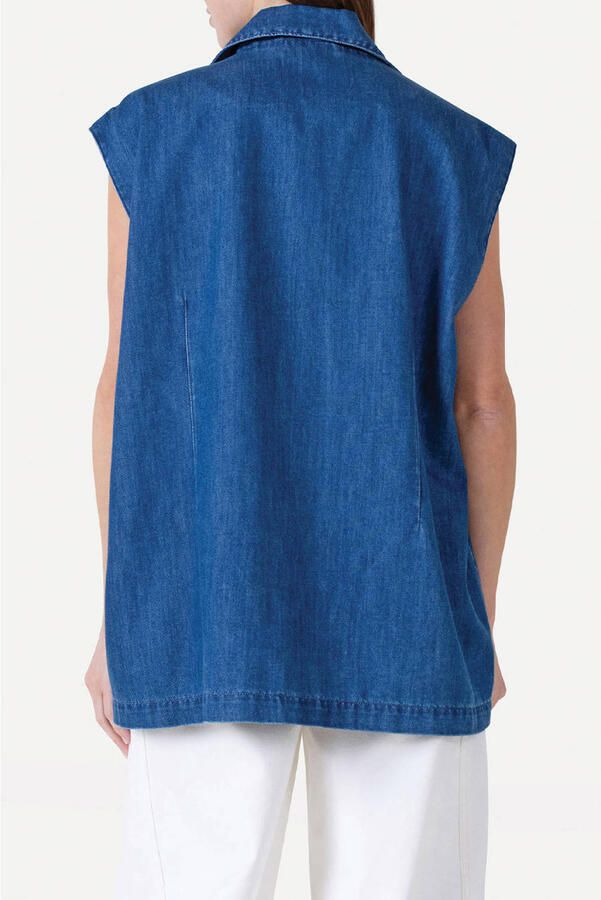 Another-Label gilet medium blue denim - Foto 2