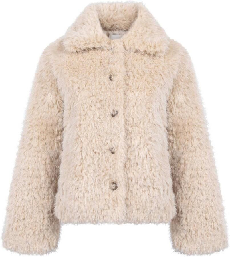 Another-Label faux fur jas zand
