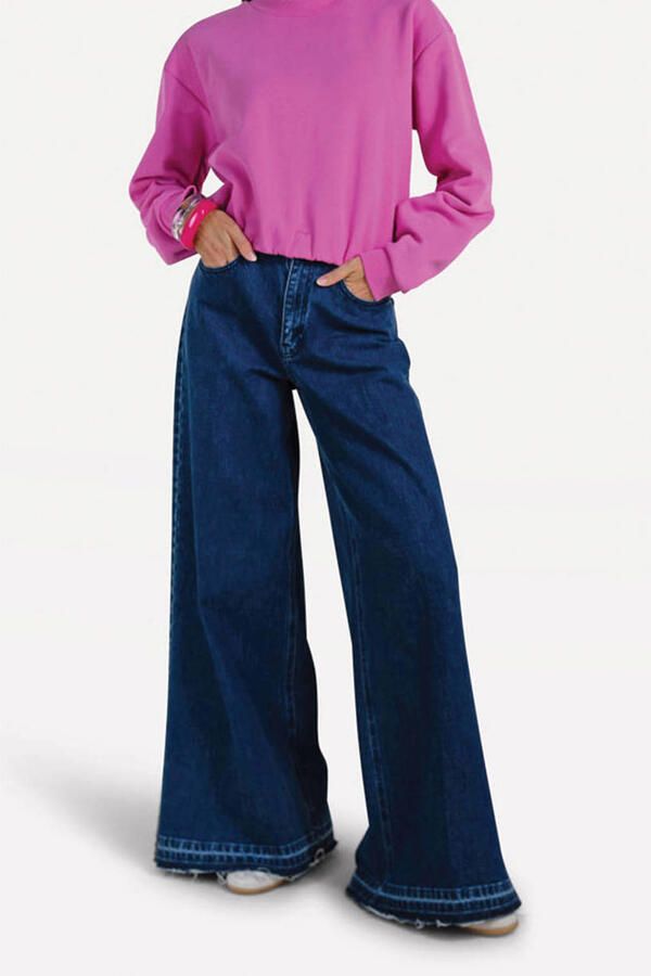 Another-Label katoenen cropped trui roze - Foto 3