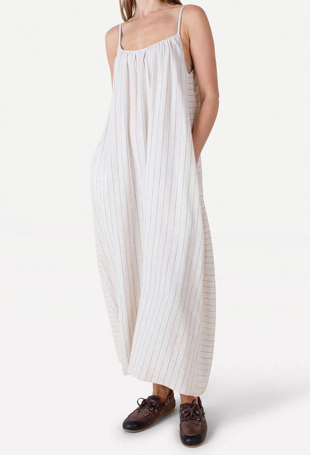 Another-Label maxi jurk met krijtstreep beige