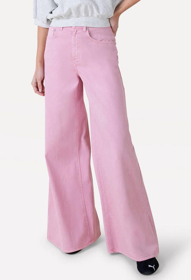 Another-Label Moore denim wide high waist wide leg jeans lichtroze - Foto 5