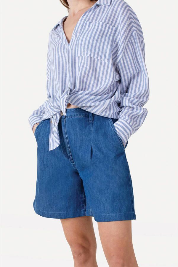 Another-Label regular waist short medium blue denim